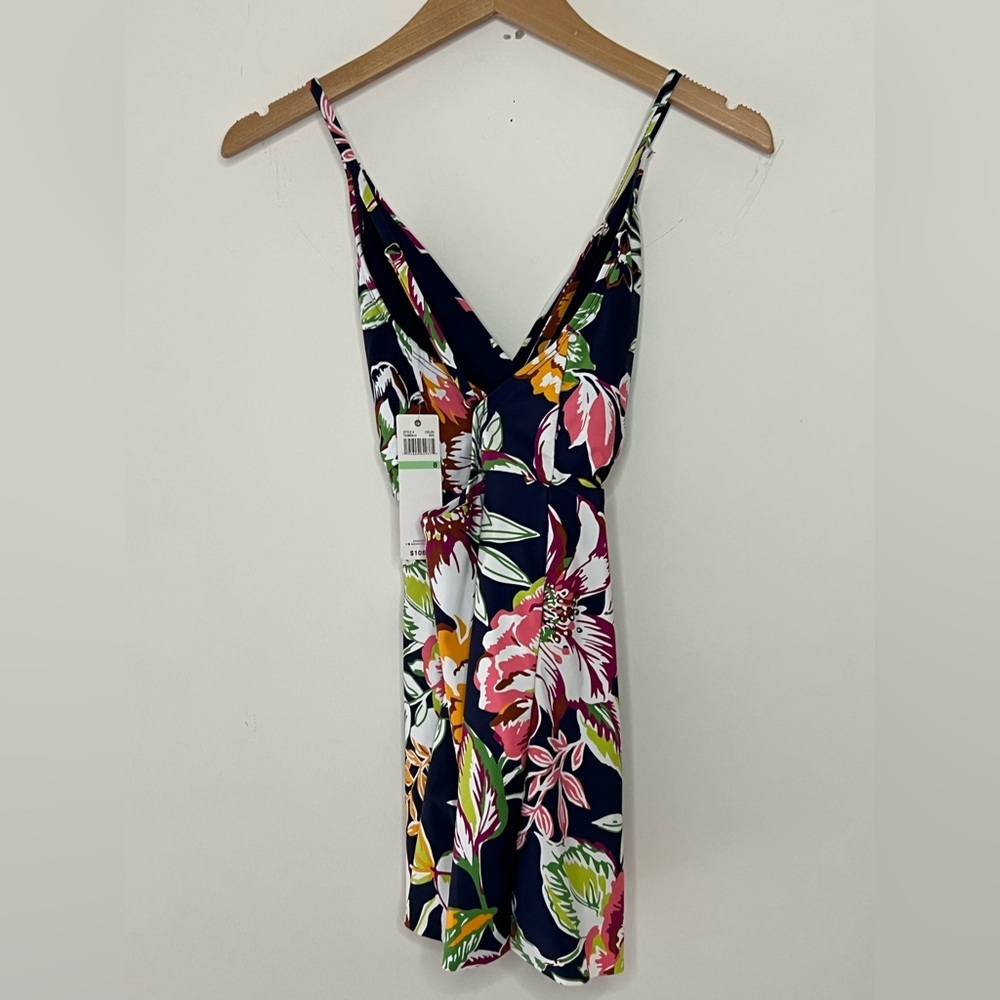 NWT Anne Cole Printed Surplice Front Swimsuit One Piece Dress T23MD610 - 8 - Picture 5 of 9